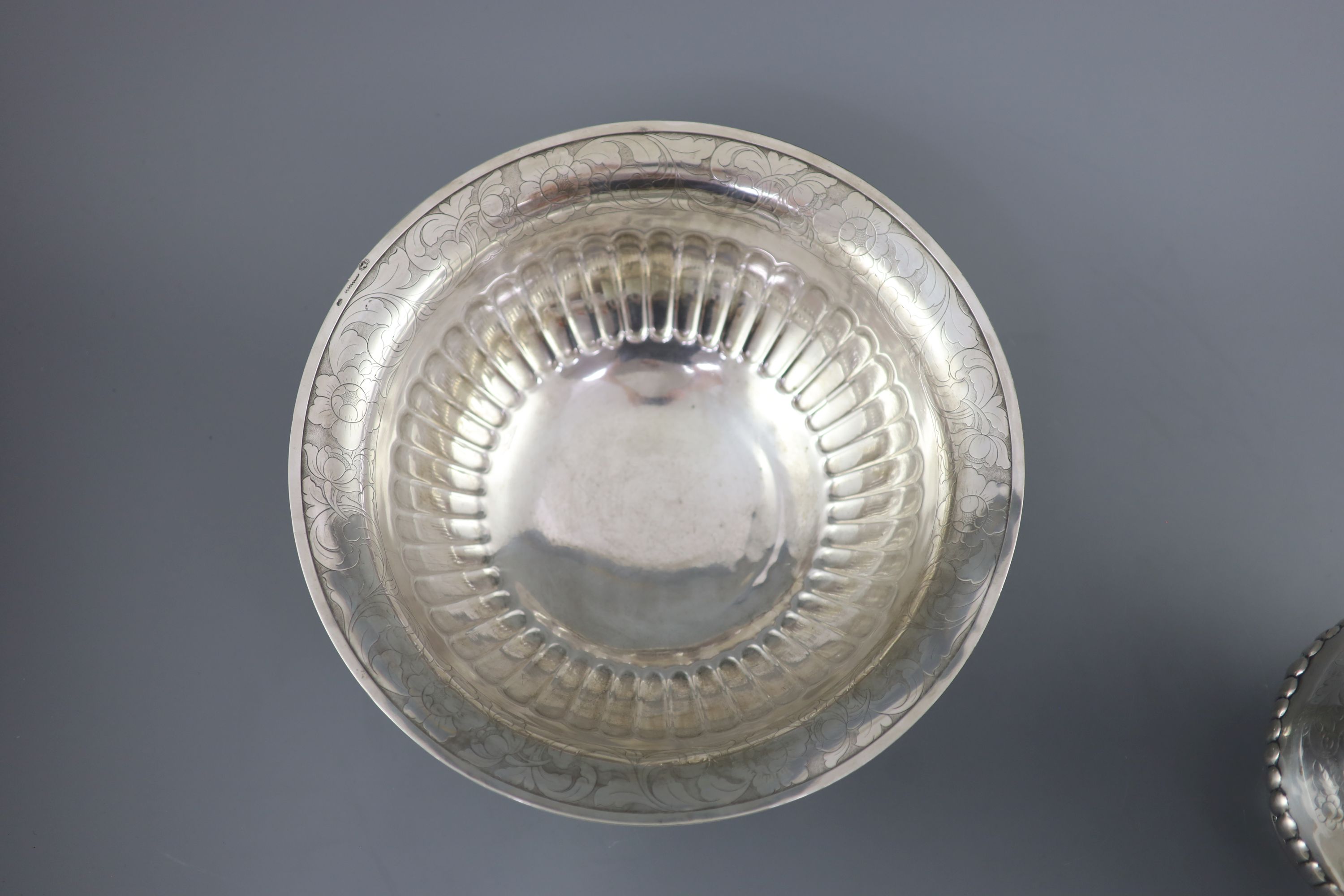 A mid 19th century Portuguese silver jug and bowl set